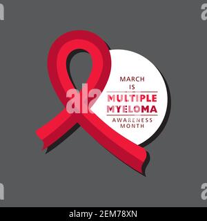 Vector illustration of Multiple Myeloma (Type of bone marrow cancer) Awareness Month observed in the month of March Stock Vector