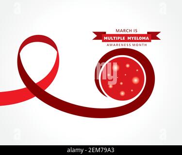 Vector illustration of Multiple Myeloma (Type of bone marrow cancer) Awareness Month observed in the month of March Stock Vector