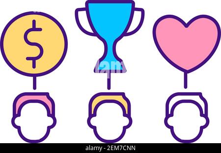 Value diversity RGB color icon Stock Vector