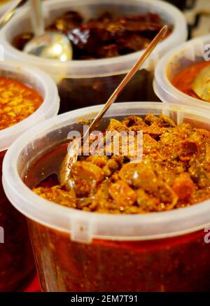 Close-up view of Indian street food traditional Tomato pickle Stock Photo