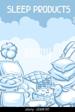 Background with bedroom items. Stock Vector