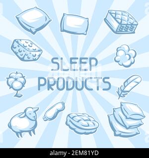 Background with bedroom items. Stock Vector