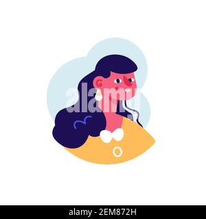 Woman brunette avatar person profile user icon vector Stock Vector