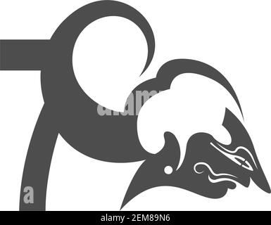 Javanese puppet icon with number logo design vector Stock Vector