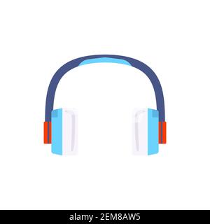 Microphone with headphone headset, vector icon for podcast, media hosting. Design template set for recording studio symbol, logo, emblem and label. Vo Stock Vector