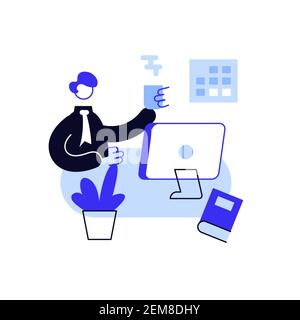 Concept of good time management, productive office work Stock Vector