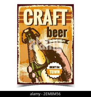 Craft Beer Creative Advertising Poster Vector Stock Vector