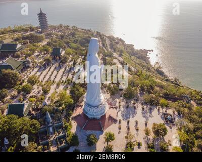 Aerial view, drone Chua Linh Ung Bai But Temple, Lady Buddha Temple in Da Nang, Vietnam Stock Photo