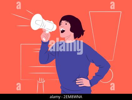 Vector protest in shadow of sharp lines style Stock Vector