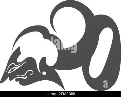 Javanese puppet icon with number logo design vector Stock Vector
