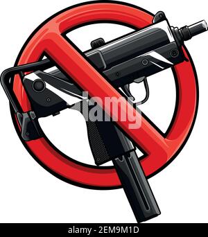 vector illustration no guns or firearms allowed Stock Vector