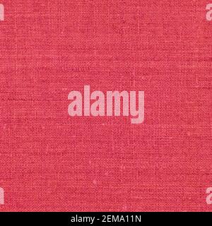 Natural light vibrant wine red rustic flax fiber linen fabric swatch texture horizontal pattern, vertical bright rough vintage textile background Stock Photo