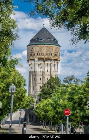 railway station water tower adjacent to the main railway station, Metz, Lorraine, Moselle department, Grand Est region, France Stock Photo