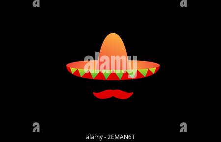 abstract hat mexico sumbrero culture logo design vector icon symbol illustration Stock Vector