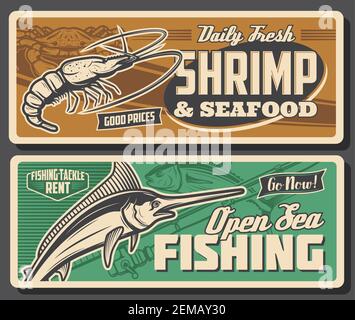 Gone fishing retro banner with fish and spinning rod. Outdoor hobby,  recreation activity and fisherman sport club vintage poster Stock Vector  Image & Art - Alamy