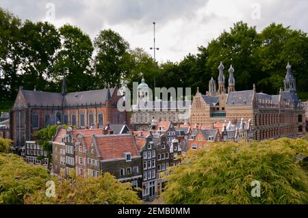 Miniature buildings or 1:25 scale model of a famous landmark of the Netherlands. Stock Photo