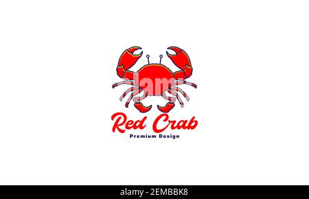 red seafood crab  simple logo design vector icon symbol illustration Stock Vector