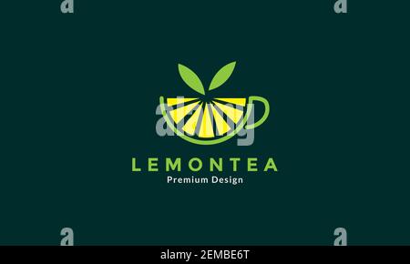 fruit lemon tea cup colorful logo design vector symbol icon illustration Stock Vector