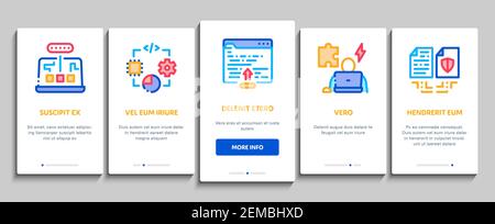 Software Testing And Analysis Onboarding Elements Icons Set Vector Stock Vector
