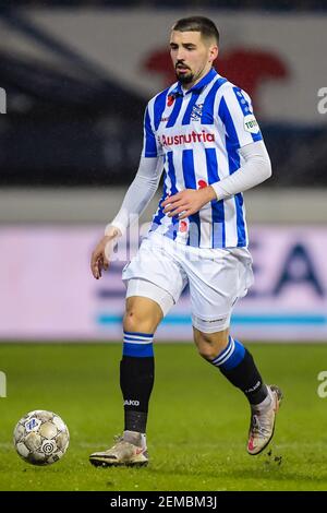 HEERENVEEN, NETHERLANDS - FEBRUARY 17: Ibrahim Dresevic of sc Heerenveen during the TOTO KNVB Cup match between SC Heerenveen and Feyenoord at Abe Len Stock Photo