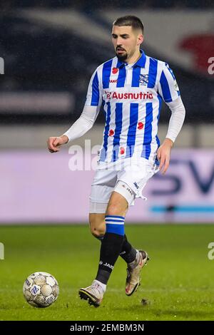 HEERENVEEN, NETHERLANDS - FEBRUARY 17: Ibrahim Dresevic of sc Heerenveen during the TOTO KNVB Cup match between SC Heerenveen and Feyenoord at Abe Len Stock Photo