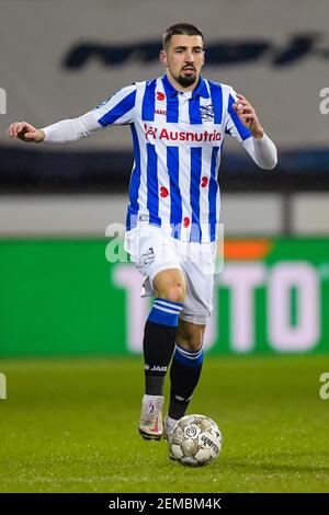 HEERENVEEN, NETHERLANDS - FEBRUARY 17: Ibrahim Dresevic of sc Heerenveen during the TOTO KNVB Cup match between SC Heerenveen and Feyenoord at Abe Len Stock Photo