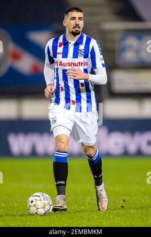 HEERENVEEN, NETHERLANDS - FEBRUARY 17: Ibrahim Dresevic of sc Heerenveen during the TOTO KNVB Cup match between SC Heerenveen and Feyenoord at Abe Len Stock Photo