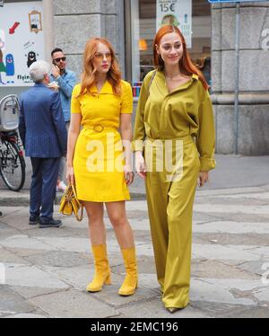 Fshion bloggers street style outfits before Fendi Fashion Show at Milan ...