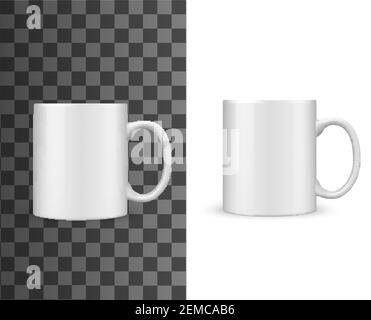 White mug mockup isolated coffee cup blank Vector Image