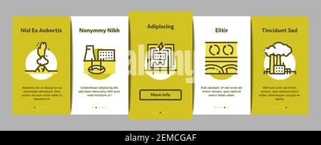 Geothermal Energy Onboarding Elements Icons Set Vector Stock Vector