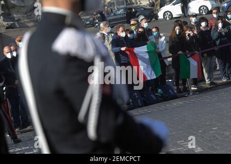 Rome, Italy. 25th Feb, 2021. State funeral for Ambassador Attanasio and Carabiniere Iacovacci killed in Congo Editorial Usage Only Credit: Independent Photo Agency/Alamy Live News Stock Photo