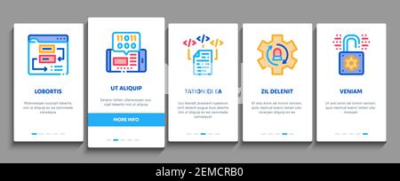 Software Testing And Analysis Onboarding Elements Icons Set Vector Stock Vector