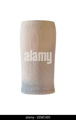 Bamboo cup (bamboo glass) isolated on white background, Object with clipping path. Stock Photo