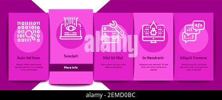 Software Testing And Analysis Onboarding Elements Icons Set Vector Stock Vector