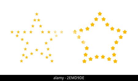Star frames from stars. Flat vector illustration isolated on white. Stock Vector