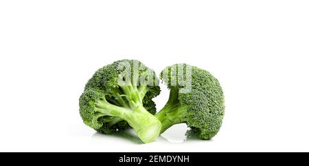 fresh eco-friendly broccoli on white background Stock Photo