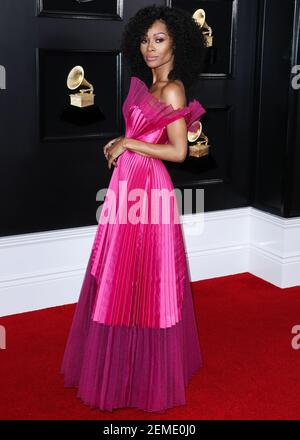 LOS ANGELES, CA, USA - FEBRUARY 10: Television Personality Zuri Hall wearing John Paul Ataker arrives at the 61st Annual GRAMMY Awards held at Staples Center on February 10, 2019 in Los Angeles, California, United States. (Photo by Xavier Collin/Image Press Agency/Sipa USA)
