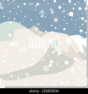 Winter abstract background. Mountains and snow. Snowy mountains. Ski resort banner. Vector illustration. Stock Vector