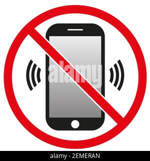 Telephone warning stop sign icon. Phone turn off. Vector Illustration Stock Photo