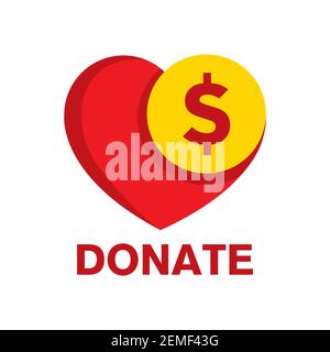 Vector logo of money donate, blood donation Stock Vector