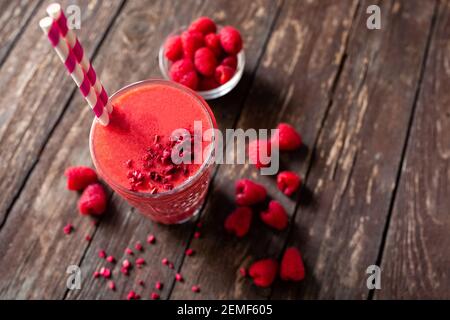 Tasty and delicious refreshment served on the rustic wooden desk background, food and fruits Stock Photo