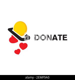 Vector logo of money donate, blood donation Stock Vector