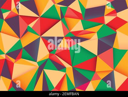 Multicolor geometric rumpled triangular low poly style gradient illustration graphic background. Vector polygonal design for your business. Stock Vector