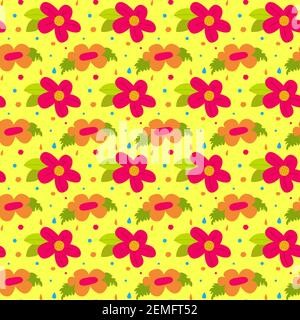 Flat style flower vector pattern Stock Vector