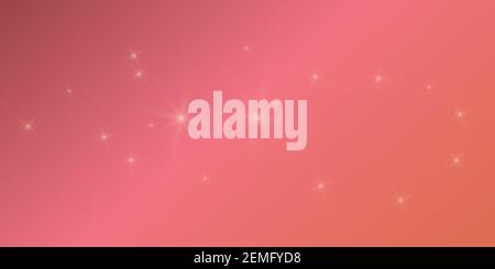 Pink red purple Gradient colorful bright background with stars flare glare lights. Vector illustration horizontal format Stock Vector