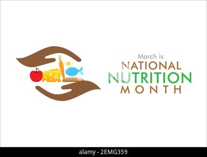 vector illustration of national nutrition month concept design Stock Vector