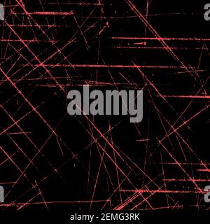 Grunge red lines and dots on a red background - Vector illustration Stock Vector