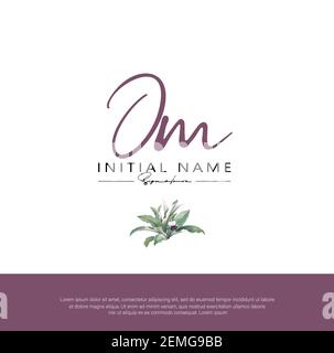 J M JM  Initial letter handwriting and signature logo. Beauty vector initial logo .Fashion, boutique, floral and botanical Stock Vector