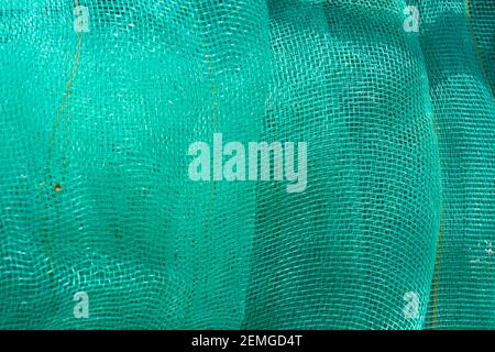 Green mesh. Green textile background. Stock Photo
