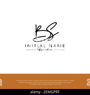 B S BS  Initial letter handwriting and signature logo. Beauty vector initial logo .Fashion, boutique, floral and botanical Stock Vector